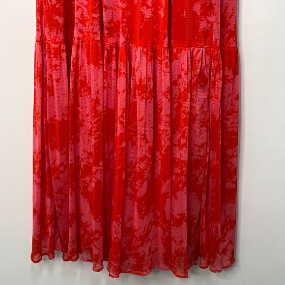 Thakoon Collective Sleeveless Double V Neck Cocktail Midi Dress Red Size 4 NWT - Picture 16 of 16